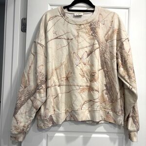 Dairy Boy Camo Butterfly Crew Neck Sweatshirt Womens 2XL Loungewear Woodland EUC